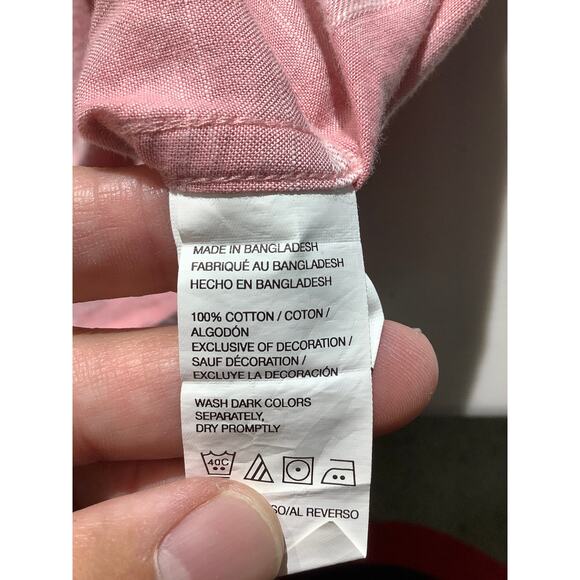 IZOD Mens Pink Size XXL Short Sleeve Shirt – Button Front, Plaid Check, Casual - Picture 4 of 6